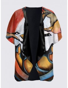Kimono Satin Meryl "L'Esprit de l'Outarde"